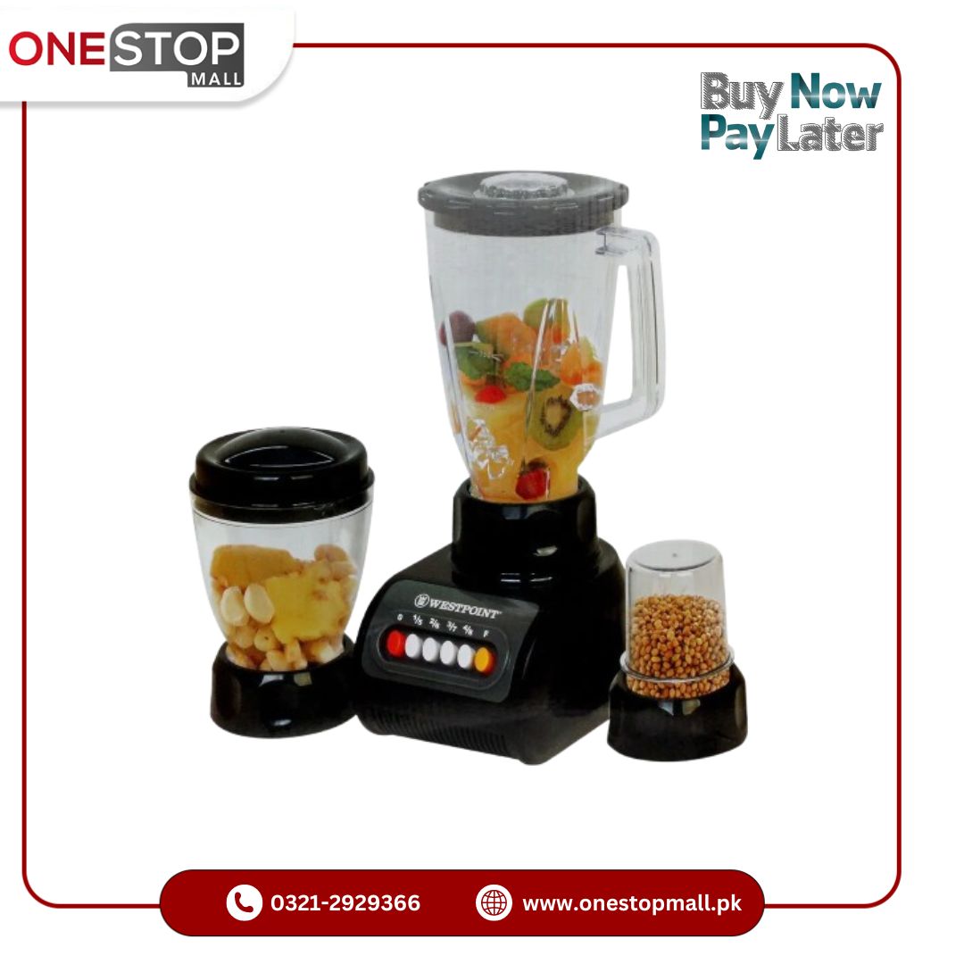 Westpoint Blender and Grinder WF-9491- Deluxe 3 in 1 Set - 350 Watts Copper Motor With 2 Years Brand Warranty - Onestopmall.pk