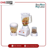 Westpoint WF-949 Blender and Grinder 3 in 1 Stainless Steel Blades for Sharp Grinding Easy Cord Wrap Storage - Onestopmall.pk