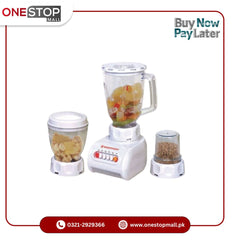 Westpoint WF-949 Blender and Grinder 3 in 1 Stainless Steel Blades for Sharp Grinding Easy Cord Wrap Storage - Onestopmall.pk