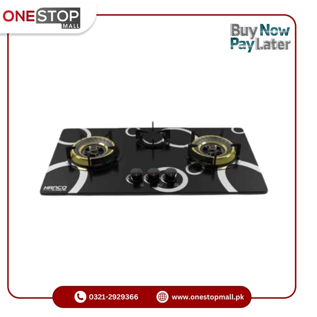 Hanco Built in Hob Stainless Steel Hob with Brass Burners (Model 204) - Auto Ignition Stove 1 Year Brand Warranty - Onestopmall.pk