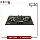 Hanco Built in Hob (Model 401) Brass Burner Tempered Glass Auto Ignition Stove 1 Year Brand Warranty