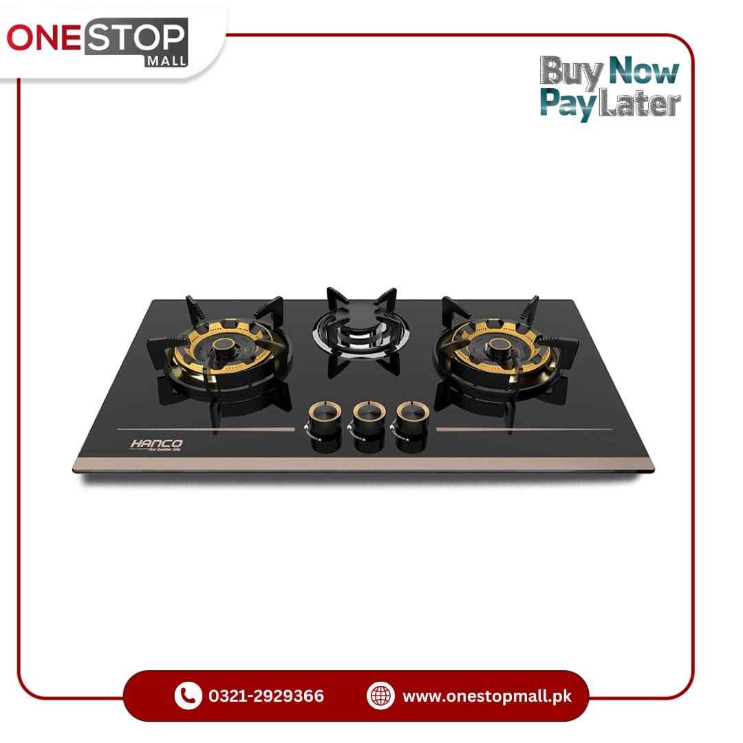 Hanco Built in Hob Model 402 - Brass Burner - Tempered Glass - Auto Ignition Stove 1 Year Brand Warranty