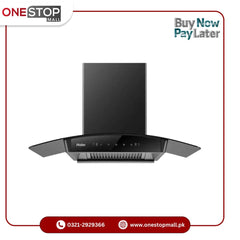 Haier Hood HCH-9021G Black 200 Watts Touch control Motion sensor Auto clean by heating Brand Warranty - Onestopmall.pk