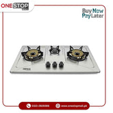 HANCO Hob (Model 205) Stainless Steel Stove with Brass Burners - Auto Ignition Stove - Gas Type NG and LPG
