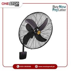 Super Asia Bracket Fan 24 Mega Long Lasting Motor Energy Efficient 3 Speed Button Operation Brand Warranty