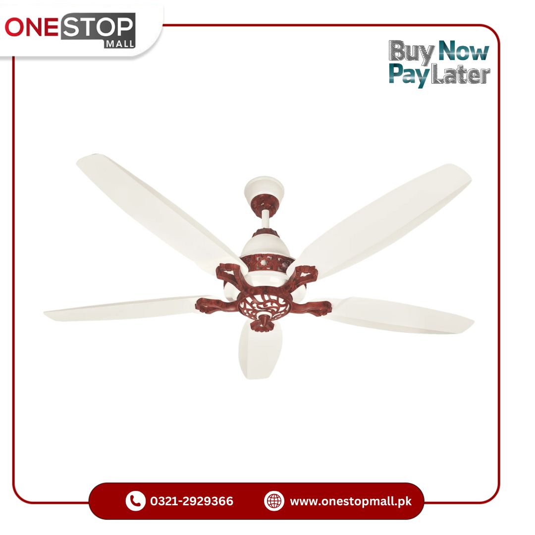 Tamoor Ceiling Fan 30W Penta Fancy Model | Eco-Smart 5 Blades Size 56" Inch 1 Year Brand Warranty - Onestopmall.pk