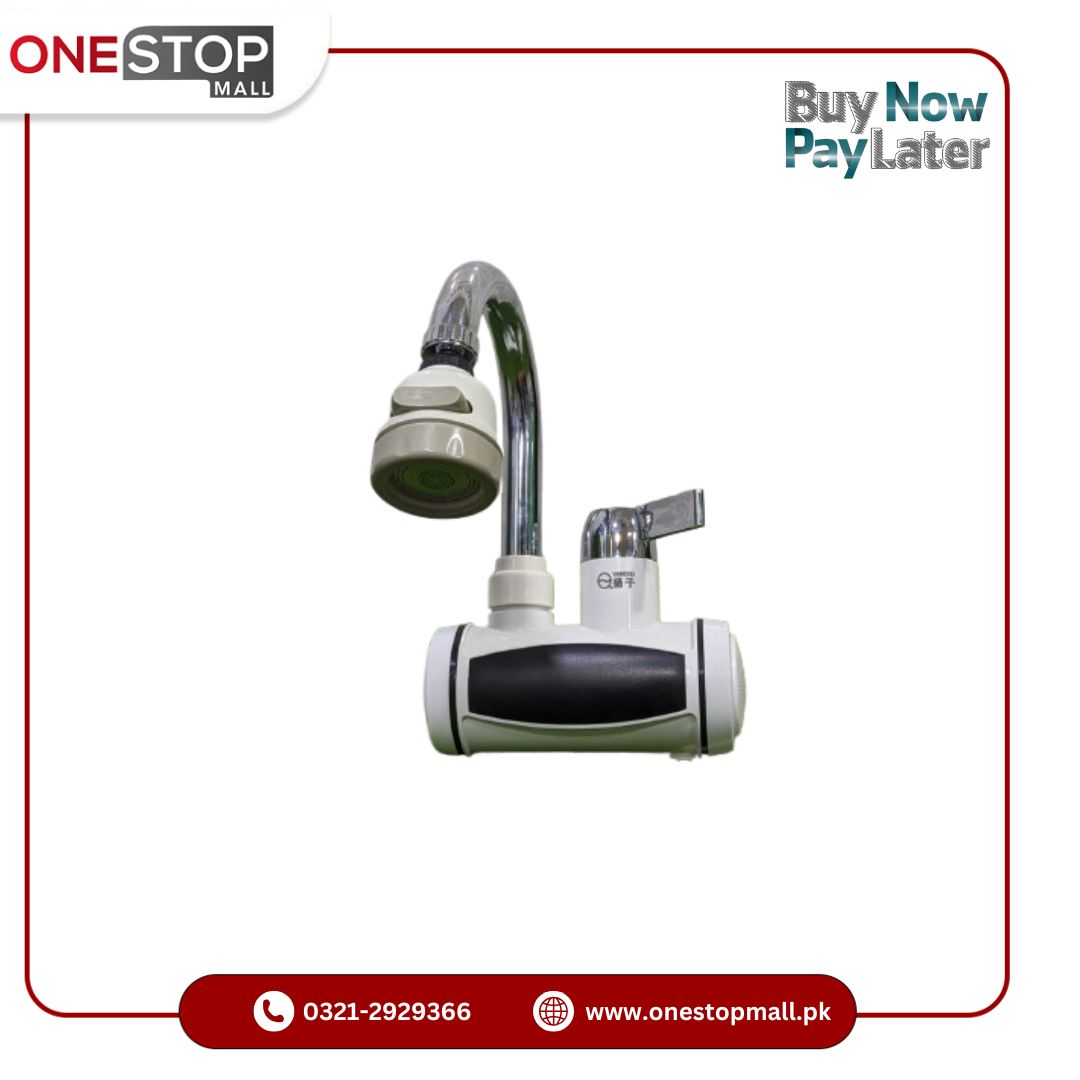 Electric Tap Instant Electric Water Heater Wall Fitting (500 To 300W) Instant Electric Shower Water Heater Instant Hot Faucet Kitchen Electric Tap Water Heating Instantaneous Water Heat - Onestopmall.pk