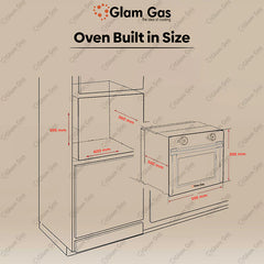 Glam Gas Built in Oven Grill House Silver & Black Electric Oven Conventional Heat Hot Air Grilling - Onestopmall.pk