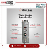 Glam Gas 30 Gallon Electric + Gas (14 X 10) Hybrid Storage Geyser Imported Italy Element Brand warranty - Onestopmall.pk