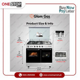 Glam Gas Cooking Range (Gas) Glamour 34” Tempered Glass Auto Ignition System (Natural Gas & LPG) Brand Warranty - Onestopmall.pk