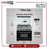 Glam Gas Cooking Range (Gas) Griller’S 34 Top Stainless Steel Auto Ignition System (Natural Gas & LPG) Brand Warranty - Onestopmall.pk