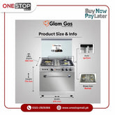 Glam Gas Cooking Range (Gas) BAKER’S 27 Full Stainless Steel Auto Ignition System" (Natural Gas & LPG) Brand Warranty - Onestopmall.pk