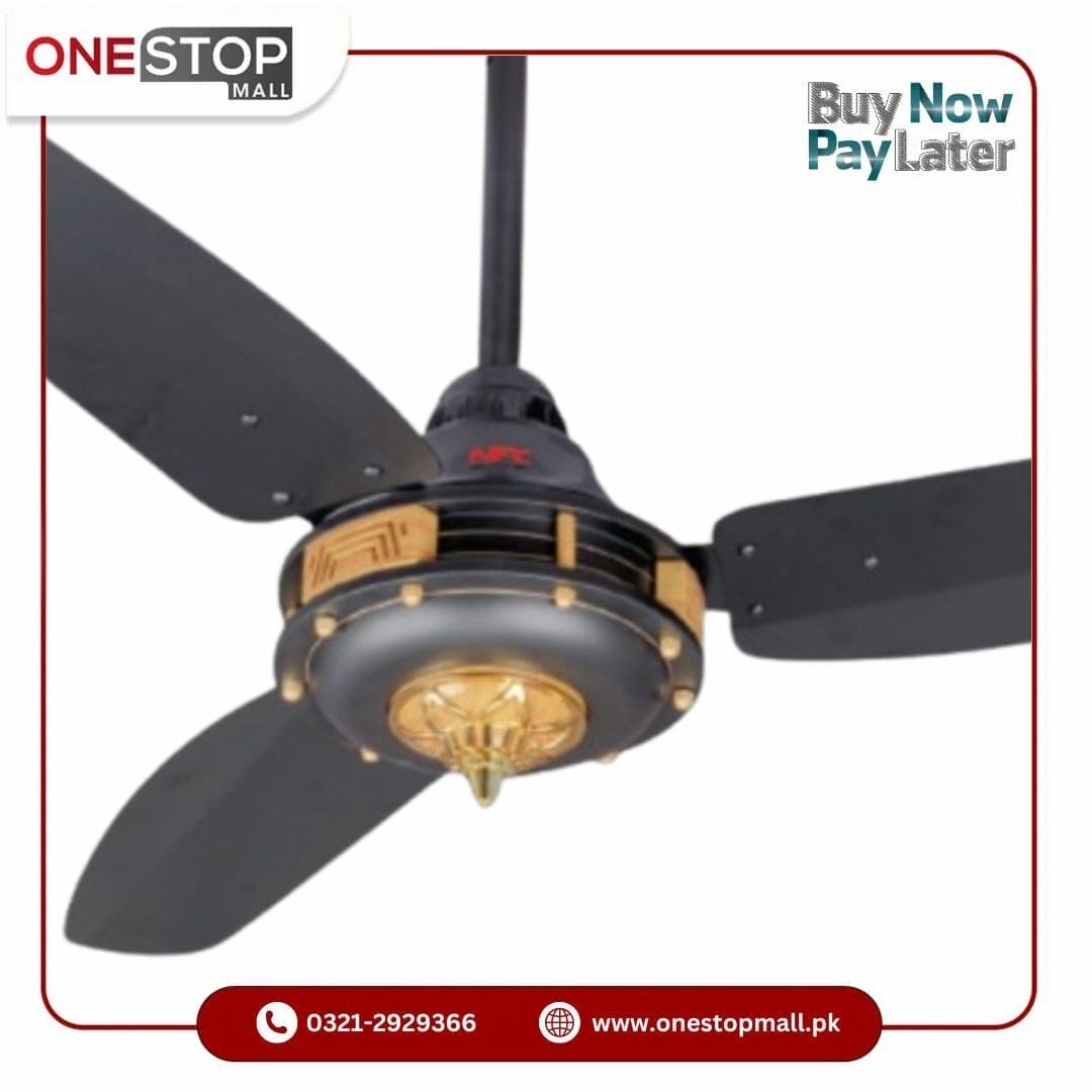 NFC AC DC Ceiling Fan Lotus Plus Model 56 Inch Inverter Pure Copper Winding Remote Control Brand Warranty - Onestopmall.pk