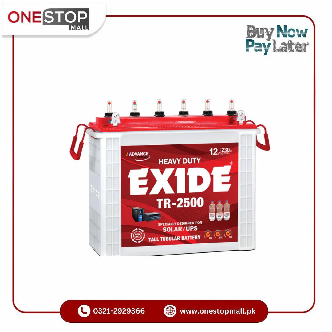 EXIDE TR-2500 Tall Tubular Battery Price in Pakistan Only For Karachi Brand Warranty - Onestopmall.pk