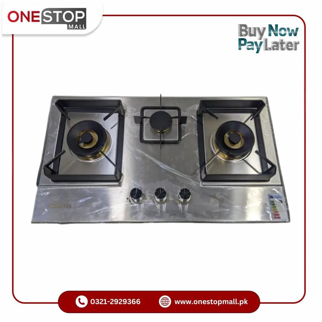 Powertek Hob 3 Burner Modle 318 New Upgraded Laser Cutting Iron Grill Stainless Steel Brand Warranty - Onestopmall.pk
