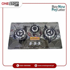 Marshal Gas Stove Cleaning Tray Easy Cooking 2x High Flame Burner 1x Rapid Fire Burner - Onestopmall.pk