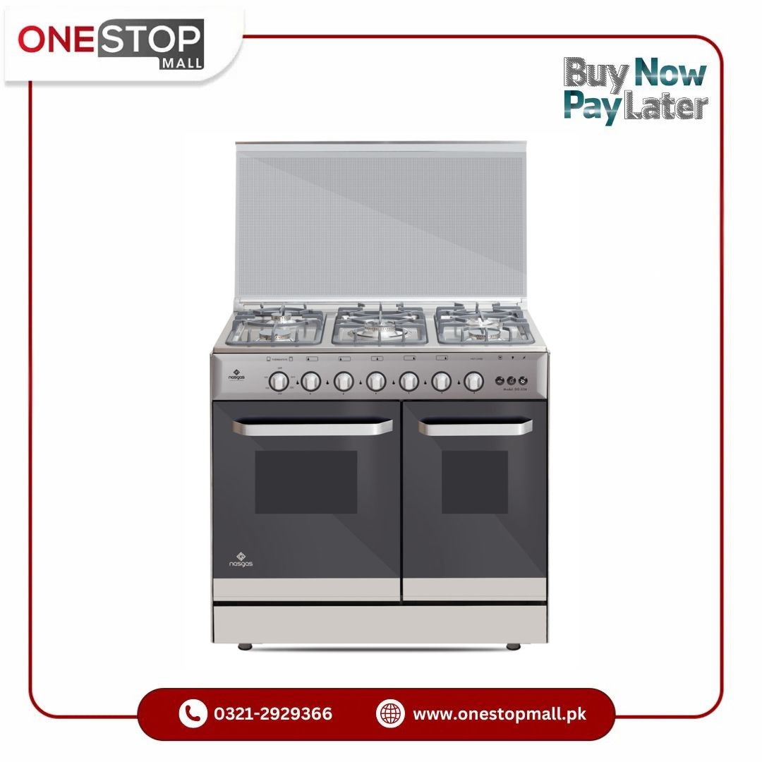 Nasgas Cooking Range DG-534 (Double Door) Stainless Steel Tempered Front Glass - Onestopmall.pk