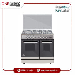 Nasgas Cooking Range DG-534 (Double Door) Stainless Steel Tempered Front Glass - Onestopmall.pk