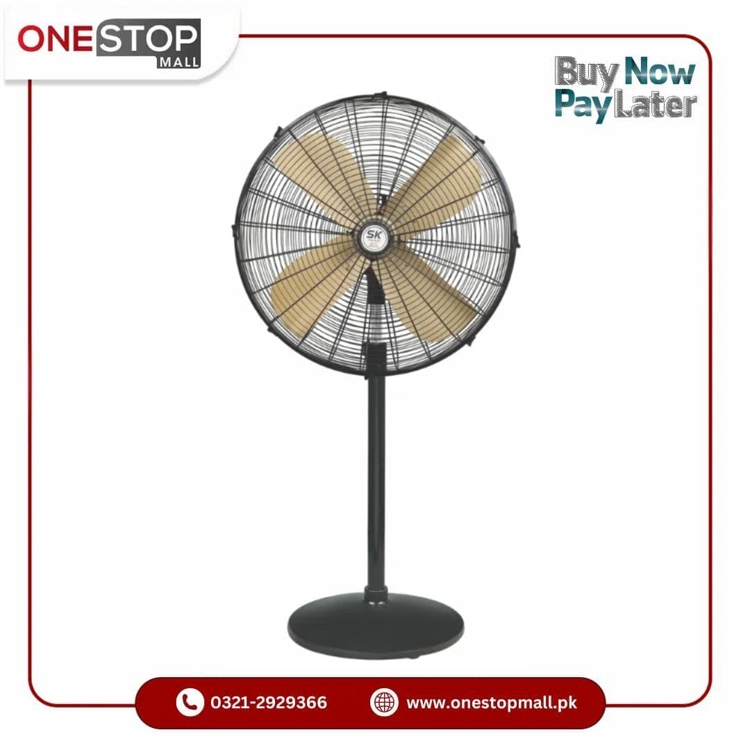 SK Pedestal Fan 27 Inch Standard Model Triple Speed Heavy Duty Motor Brand Warranty - Onestopmall.pk
