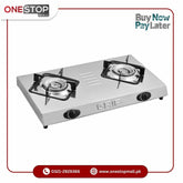 Grip Table Gas Stove 2-N5-S Cast Iron Burner With Stainless Steel Cap Automatic Piezo Ignition Brand Warranty - Onestopmall.pk