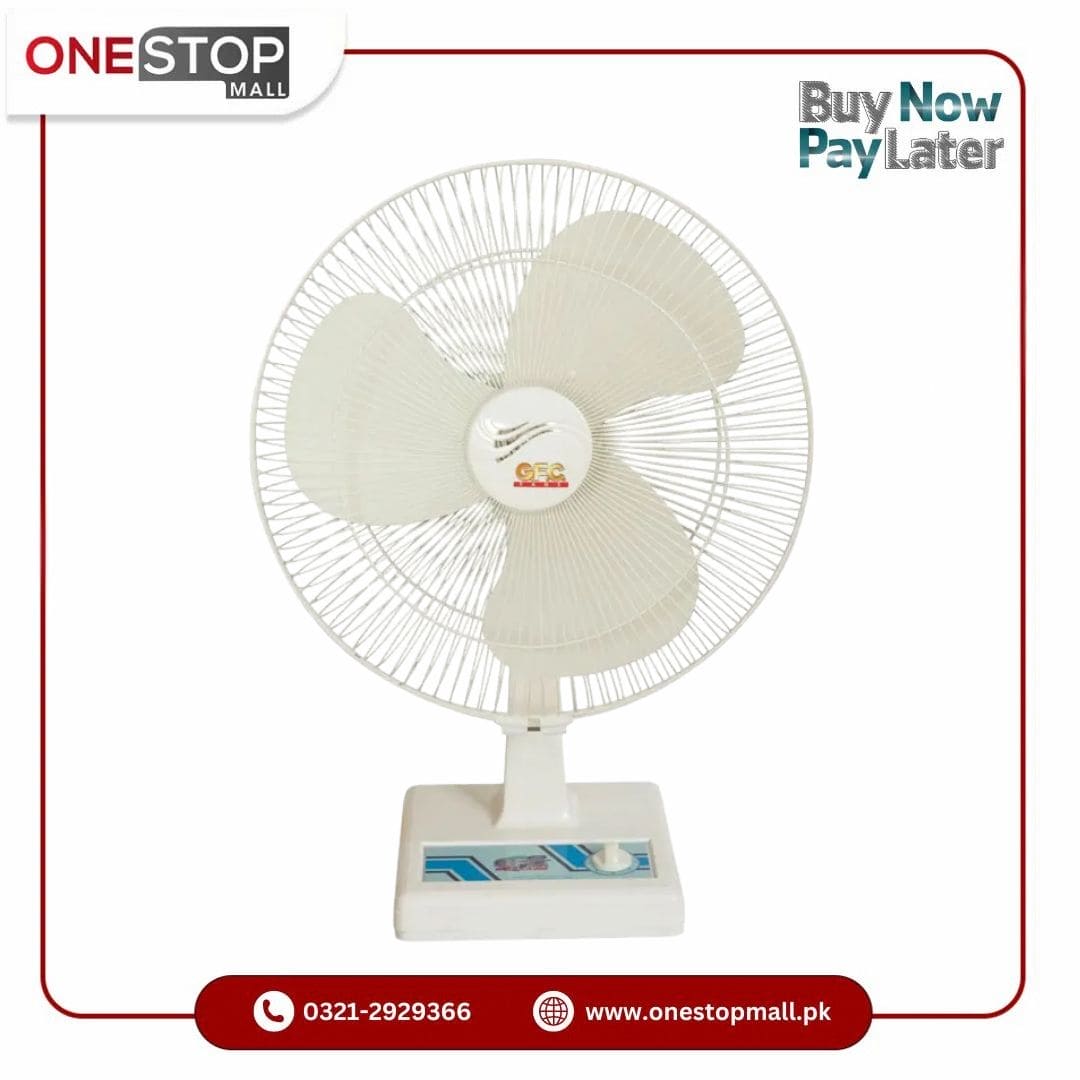 GFC Table Fan 12 Inch Energy efficient Electrical Steel Sheet and 99.9% Pure Copper Wire High quality Brand Warranty - Onestopmall.pk