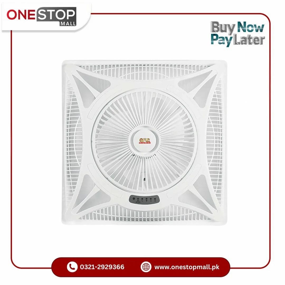 GFC False Ceiling Fan 2'x2' Fitting Remote Control 18 inch Energy efficient Electrical Steel Sheet and 99.9% Pure Copper Wire Brand Warranty - Onestopmall.pk