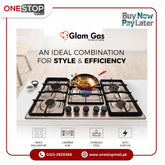 Glam Gas Built In Hob (Model-GG 903-H) Auto Ignition System (Natural Gas & LPG) Brand Warranty - Onestopmall.pk