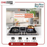Glam Gas Built In Hob (Model-GG-10-B Brass) Auto Ignition System (Natural Gas & LPG) Brand Warranty - Onestopmall.pk