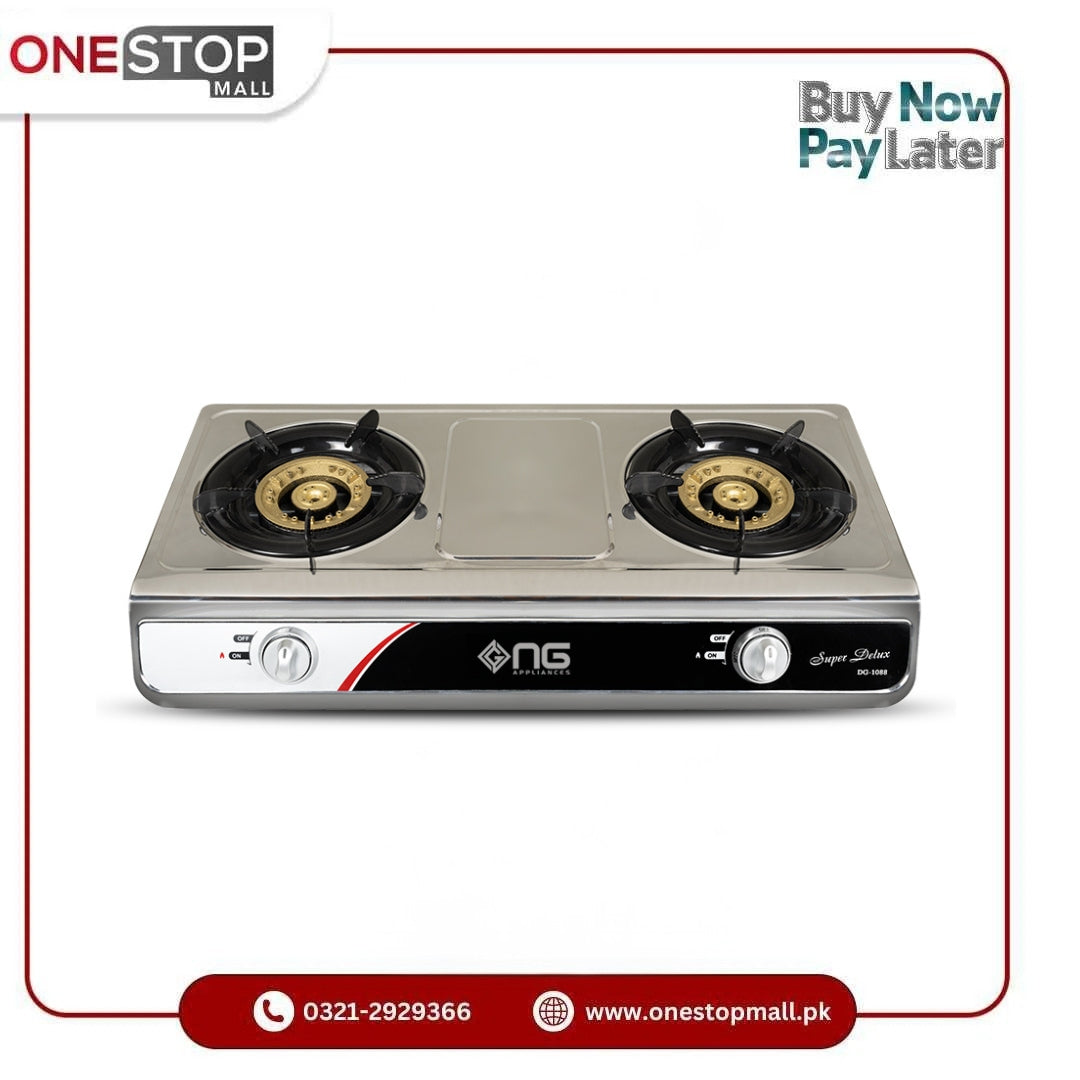 Nasgas Gas Stoves DG-1088 (Super Deluxe) Double Steel, Large Body, Heavy Ring 1 Year Brand Warranty