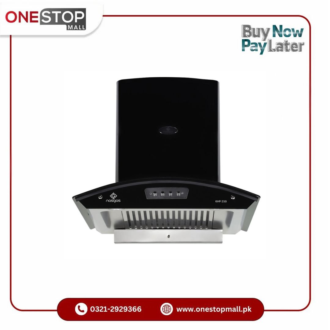 Nasgas Kitchen Hood KHD-250 Non Magnet Stainless Steel double Straight filter Brand Warranty - Onestopmall.pk