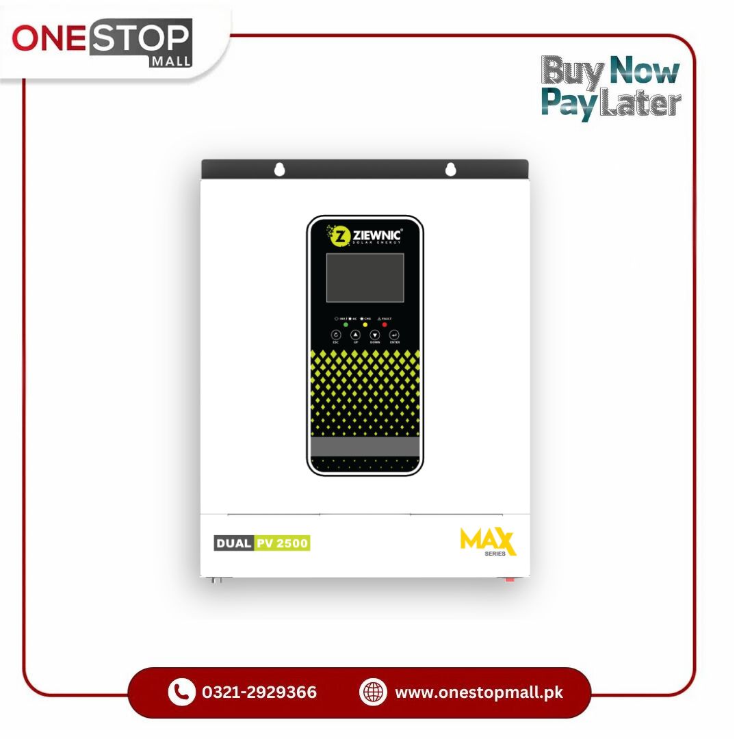 ZIEWNIC SOLAR HYBRID INVERTER DUAL MAX (1.6KW) PV2500 Built-in anti dust for harsh environment Brand Warranty - Onestopmall.pk