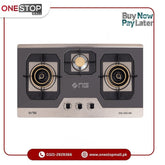 Nasgas Built In Hob DG-345 BK Double Shade Non Magnet Steel Top Auto Ignition