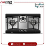 Nasgas Built In Hob DG-932 BK (Steel Top) Heavy gauge double shade steel top 1 Year Brand Warranty