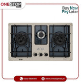 Nasgas Built In Hobs DG-444 BK (Steel Top) Heavy gauge double shade non magnet steel top 1 Year Brand Warranty