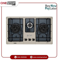 Nasgas Built In Hobs DG-444 BK (Steel Top) Heavy gauge double shade non magnet steel top 1 Year Brand Warranty