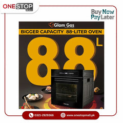 Glam Gas Built in Oven A68-SF3 – 88L Large Capacity Oven advanced features for seamless cooking - Onestopmall.pk