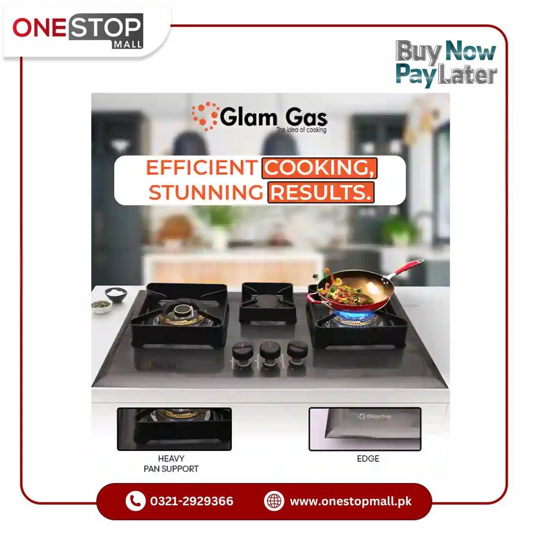 Glam Gas Built In Hob (Model Black Berry) Auto Ignition System (Natural Gas & LPG) Brand Warranty - Onestopmall.pk