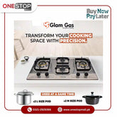 Glam Gas Built In Hob (Model-Ford 12) Auto Ignition System (Natural Gas & LPG) Brand Warranty - Onestopmall.pk