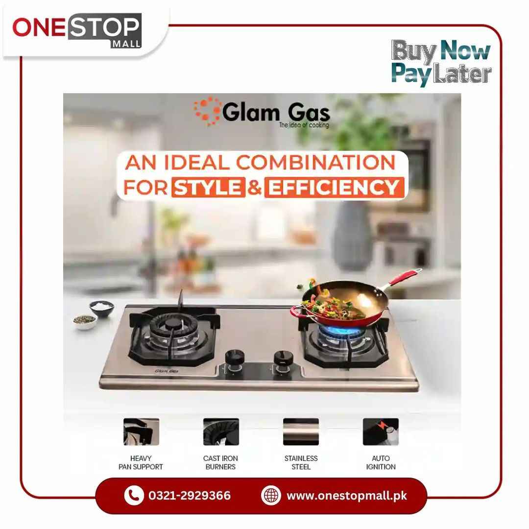 Glam Gas (Food book F2) Steel Pan Supports Easy Clean (Natural Gas LPG) Brand Warranty
