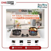 Glam Gas (Food book F2) Steel Pan Supports Easy Clean (Natural Gas LPG) Brand Warranty