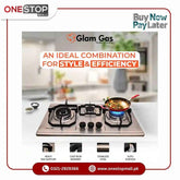 Glam Gas (Food book E3) Steel Pan Supports Easy Clean (Natural Gas LPG) Brand Warranty