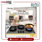 Glam Gas Built In Hob (Model-GG-07A) Auto Ignition System (Natural Gas & LPG) Brand Warranty - Onestopmall.pk