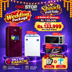 Dawlance Wedding Package 4-Piece Combo – Refrigerator, Washing Machine, Microwave Oven & Steam Iron | Available for Karachi Customers Only