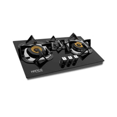 HANCO Hob ( Model 601 ) Brass Burner Gas Type NG/LPG Tempered Glass Auto Ignition Stove Latest Model