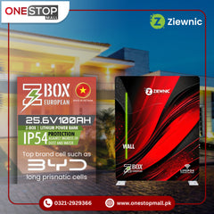 ZIEWNIC Z Box 25.6V100AH LITHIUM Battery European Along With Large RGB Status Light Brand Warranty