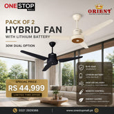(Pack Of 2) Orient Hybrid Fan with Built-in Battery Ceiling Fans 1st time in Pakistan a new technology of Fan
