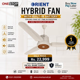 Orient Hybrid Fan with Built-in Battery Ceiling Fans 1st time in Pakistan a new technology of Fan