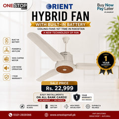 Orient Hybrid Fan with Built-in Battery Ceiling Fans 1st time in Pakistan a new technology of Fan