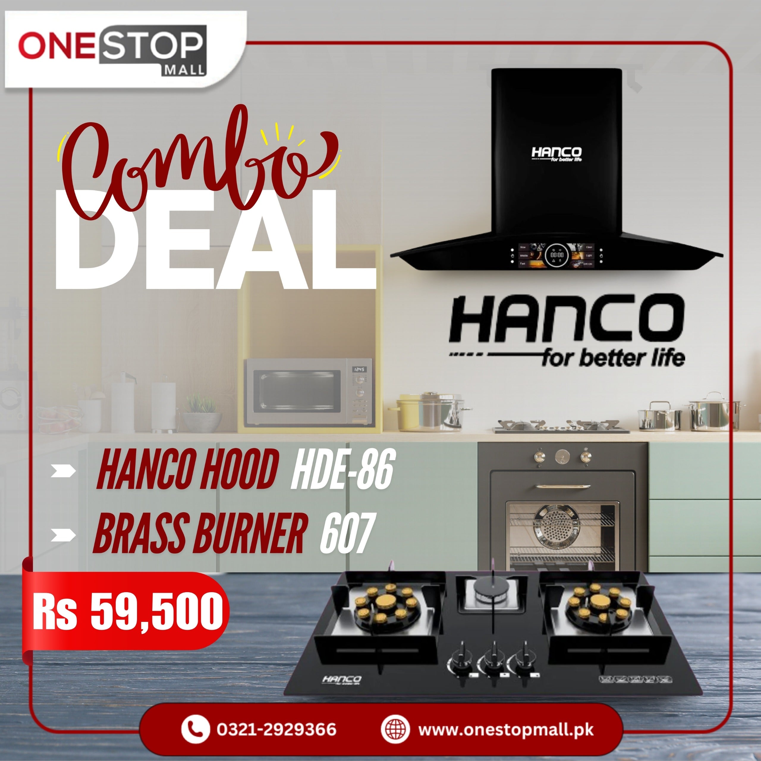 Combo Deal no 1 Discount Offer Hanco Hob Hanco Hood - Onestopmall.pk