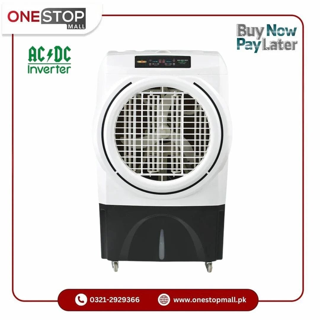 Super Asia Hybrid Room Cooler ECM-4600 Auto AC DC Advance Technology 2025 Remote Control With Touch Panel Energy Saver Turbo Fan With Ice Box New Model Brand Warranty - Onestopmall.pk